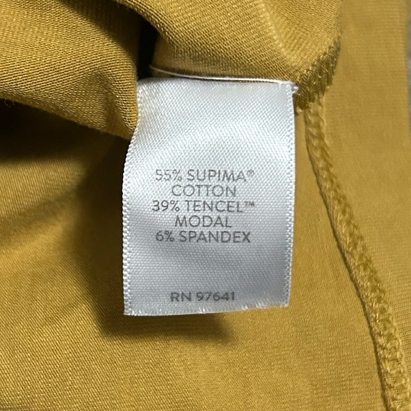 J Jill Womens Mustard Yellow Luxe Supima/Tencel Modal Large ELBOW SLEEVE TEE - Picture 5 of 8